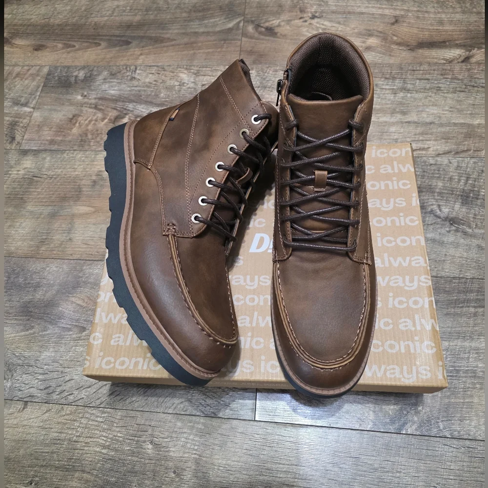 Dr Scholls Brown Leather Boots Men Size 11